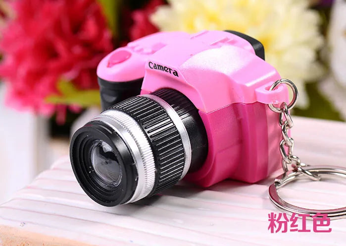 New Mini SLR Model Camera Keychain Car Key Ring  LED Flashlight Colorful  Key Chain Best Party Gift Jewelry Wholesale 17233