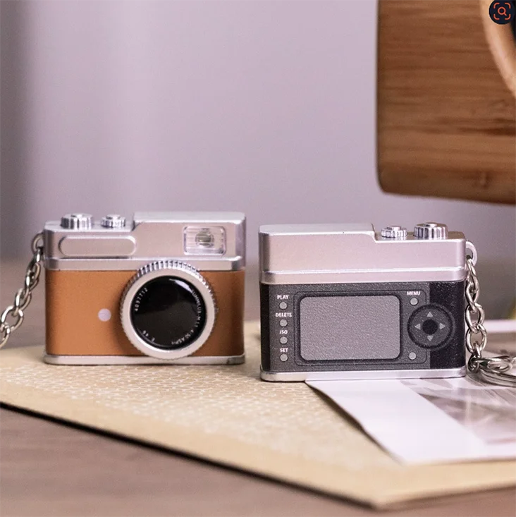 New Mini SLR Model Camera Keychain Car Key Ring  LED Flashlight Colorful  Key Chain Best Party Gift Jewelry Wholesale 17233